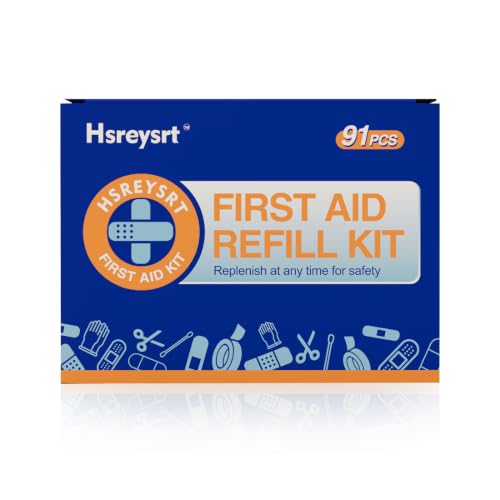 Hsreysrt-First Aid Kit Bag Refill Kit - Includes Wound Care Supplies Scissors Tweezers Assorted Bandages - Portable Replacement Kit for First Aid Medical Supplies