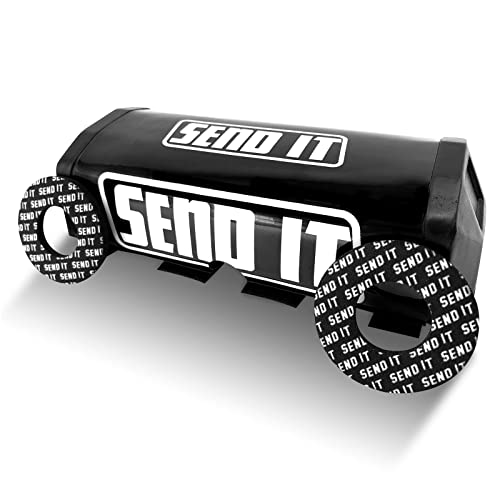 Image of SEND IT Bar Pad with FREE DONUTS Handlebar DIrtbike ATV Crossbar (BLACK, SQUARE)