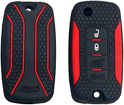 CARMATE Silicone Car Key Cover KC-56 Fit for Jeep Compass-Black