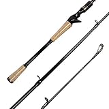Fiblink Graphite Baitcasting Rod Portable Casting Rod 2-Piece Baitcaster (6'6'' Medium)