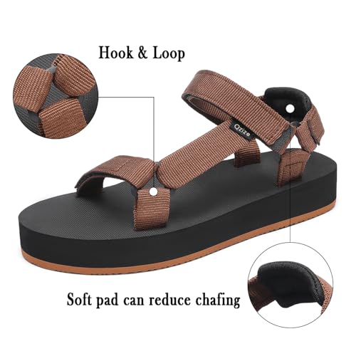 Image of Sport Walking Water Sandals for Women with Arch Support & Adjustable Straps Platform Sandals Women Height Increase