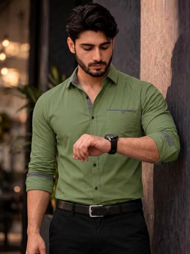 Image of Amazon Brand - INKAST Cotton Shirt for Men | Regular Fit Full Sleeve Casual Shirt | Stylish Formal Office Wear Shirts for Men | Soft Comfortable Breathable Cotton Fabric | Fashionable Office Wear