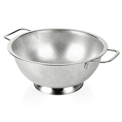 Colander Stainless Steel 5-Quart, Kitchen Strainer for Pasta, Fruits Vegetables,