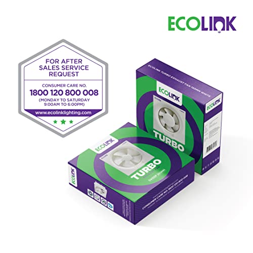 Image of EcoLink Turbo Exhaust Fan 250MM White,Powered By High-Efficiency Motor with Thermal Overload Protection, (TURBO250MM)