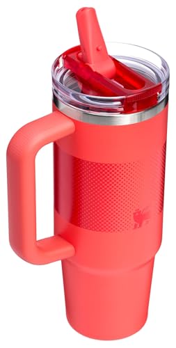 Image of STANLEY Quencher ProTour Flip Straw Tumbler with Leakproof Lid 30 oz | Built-in Straw and Handle | Cup Holder Compatible for Travel | insulated Stainless Steel Cup | BPA-Free | Hot Coral Fade