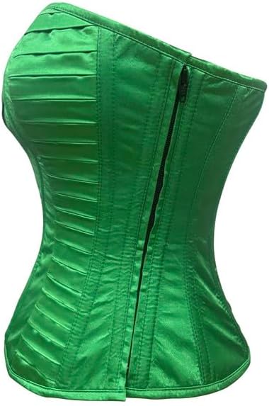 Green Satin Sweetheart Neckline Heart Cutout Corset Top for Women Gothic Overbust Corset Burlesque Shapewear