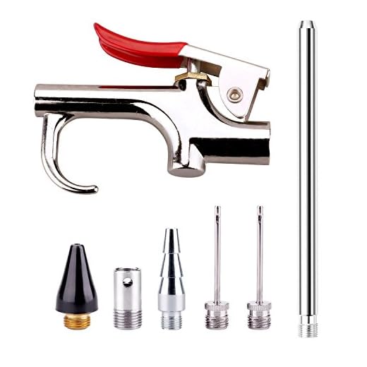 WYNNsky Air Blow Gun Accessory Kit with 5 Interchangeable Nozzles - 7 Pieces Air Compressor Tools Kit