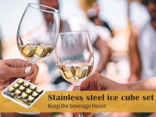 12 Cubos de Hielo Reutilizables de Acero Inoxidable miniatura 2