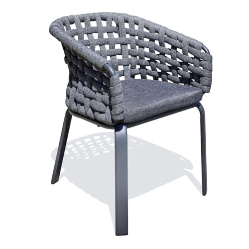 Paris Prix Fauteuil de Jardin en Corde Tissée Camargue 72cm Gris Anthracite
