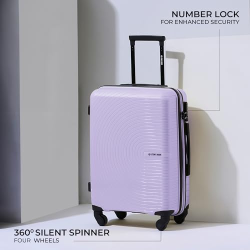 Image of Stony Brook by Nasher Miles Crescent Hard-Sided Polypropylene Cabin Luggage Pastel Purple 20 Inch 55Cm Spinner Trolley Bag