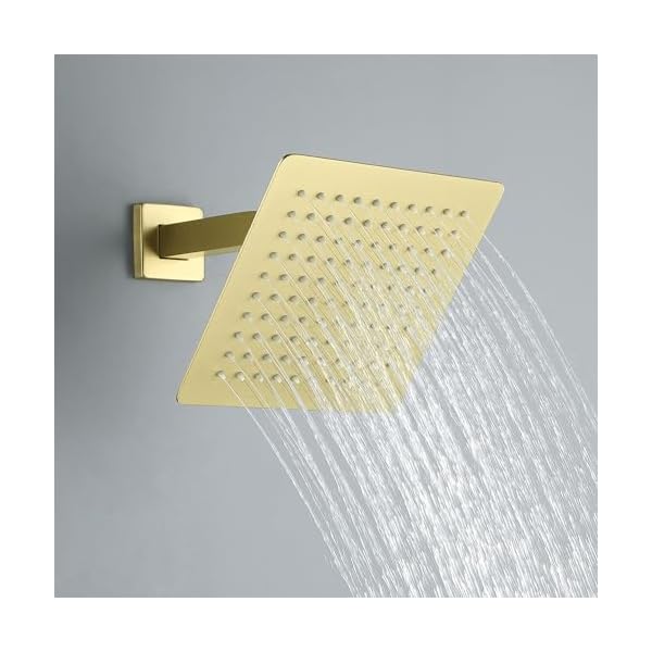 Shower faucet brushed gold shower system 8 inches rain shower and handheld shower combo2 function shower fixtures included shower trim kit  urban country home decor