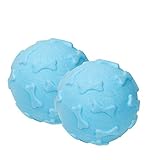 VHOB Interactive Dog Toy Ball Floating Bouncing Outdoor Sports, 2.4' Medium Solid Natural Rubber Pet Toys Dog Gift, DB383 Blue, 2 Pack