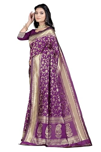 Image of Women's Banarasi Saree Pure Kanjivaram Silk Saree Soft Party Saree collections With Blouse Piece for Wedding saree
