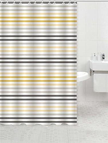Printed Shower Curtains Modern Designs 12 Ring Hooks 180x180cm, Aqua Pebble