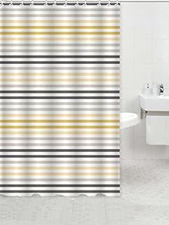 Printed Shower Curtains Modern Designs 12 Ring Hooks 180x180cm, Aqua Pebble