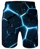 Badeshorts Design:Mesh-Innenfutter, 2 Seitentaschen, Elastischer Bund mit Verstellbarem Kurze Hosen, Badehose Lang.