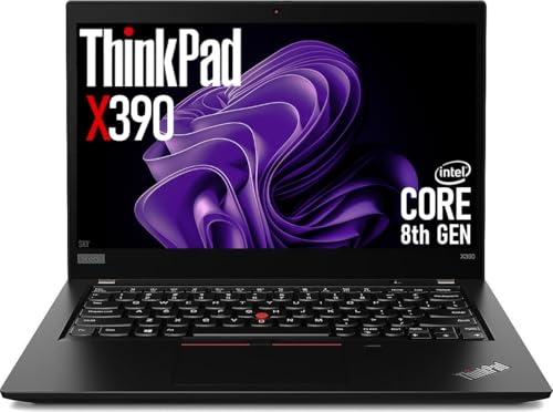 Lenovo Thinkpad X390 13.3' FHD Laptop Computer PC, Quad-Core i5-8265U up to 3.9GHz, 8GB RAM, 256GB SSD, Fingerprint Reader, Webcam, HDMI, Windows 11 Pro (Renewed)