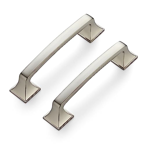 Image of Ravinte Brushed Nickel Cabinet Handles Arch Pulls 3-3 /4 Inch 30 Pack | Square Foot Arch Pulls, Solid Zinc Alloy, Easy Install, Modern Design, Screws Provided, for Drawers & Cupboards