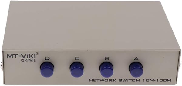 D DOLITY Commutatore Ethernet 4in1 4in2 di Scambio di Condivisione di Rete 4port A B Accessorio Informatico