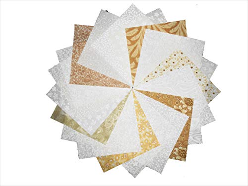 80 5 Inch Quilting Fabric Squares Cream and Sugar/Neutrals Charm Pack