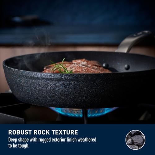 Image of T-FAL StoneShield 12 inch / 30cm Frypan, Non-Stick, Anti-Warp, Rock Texture, Dishwasher & Oven Safe, Easy to Clean