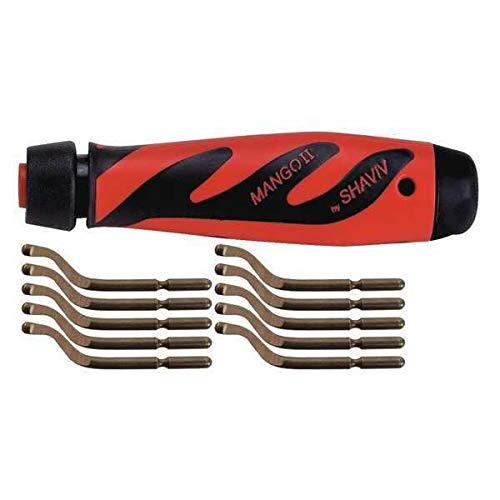 Shaviv By Vargus Mango II Handle Deburring Set Includes (10) E100 Blades Bonus Pack