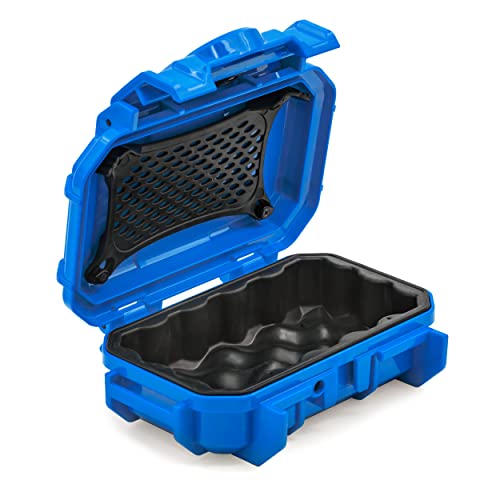 Seahorse 52 Waterproof Dry Box Hard Protective Micro Case - Mil Spec/USA Made / IP67 Waterproof/Lockable/Airtight - for Earbuds, PLB, IEM, Small Medical Devices, Portable (Rubber Boot)