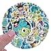 50Pcs Monsters, Inc Stickers Pack Waterproof Sticker Decals for Water Bottle,Laptop,Phone,Skateboard,Scrapbooking,Bumper Gifts for Kids Teens Adults for Party Supply Favor (Monsters, Inc)