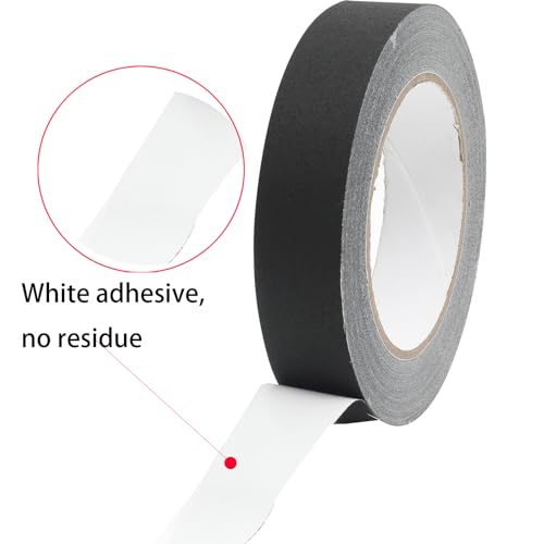 Image of Black Gaffer Tape 1 InchX 33Yards 3Rolls - Waterproof, Tearable, Writable, Matte Finish - Ideal for Labeling and Wire Management