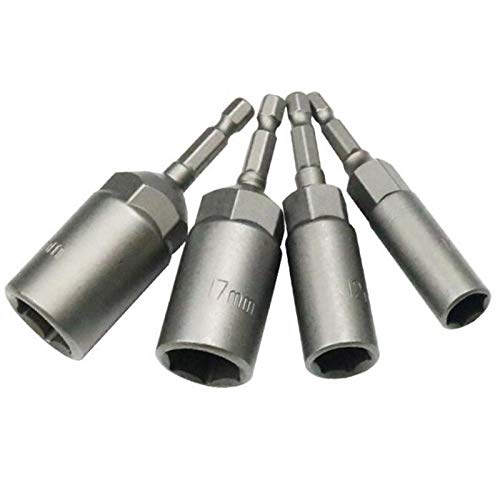 bit de Set de Taladro 10pcs 1/4 Pulgada Llave hexedos hebs de bits de bits de Largo de Largo 1/2 Pulgada de Impacto Adaptador de Taladro de Taladro 6-15mm Talvo Adaptador de Collet