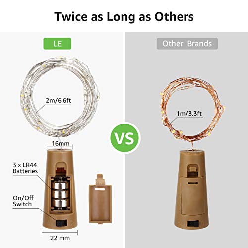 LE 2m 8 Packs Bottle Lights with Cork