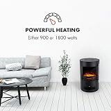 Klarstein Brixen Elektrokamin mit Flammeneffekt, elektrisch, Elektro Kamin mit 900/1800 Watt, stufenloses Thermostat, LED Backlight, Überhitzungsschutz, 3D-Flame-Effekt, InstaFire, schwarz