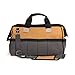 Dickies 18-Inch Durable Canvas Work Bag for Painters, Carpenters, and Builders, Heavy-Duty Zipper, Reinforced Handles, Exterior Pockets, Shoulder Strap, Tan/Grey