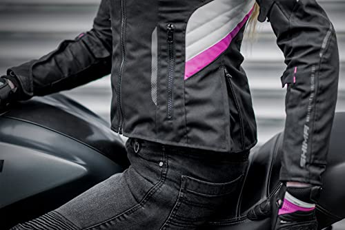 Shima Rush Lady Motorbike Jacket For Women - All Season 3 Layer Textile Womens City Biker Jacket With Waterproof Membrane Heating Layer Ce Back Shoulder Elbow Armor Pads (Black, Xxl) #TOP5