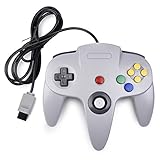 KIWITATA クラシック N64 コントローラー レトロ N64 有線 リモート ジョイスティック ゲームパッド コントローラー N64 ビデオゲームシステムコンソール対応 グレー
