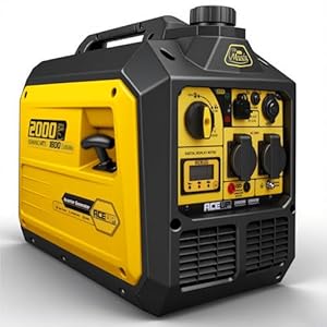 Aceup Energy 2000 W stroomgenerator, inverter, stil met USB-poorten, 230 V AC, 12 V DC, 4-takt, benzinegenerator voor stroomuitval, noodstroomvoorziening, licht