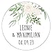 48 x Personalisierte Aufkleber in 40 mm Hochzeit Greenery Etikett, Sticker geeignet für Hochzeit Gastgeschenk Taufe Kommunion Geburtstag Feste Geschenke Präsente
