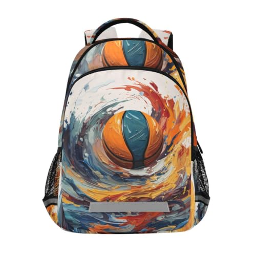 Cartable sac à dos ecole basket-ball aquarelle pour eleve