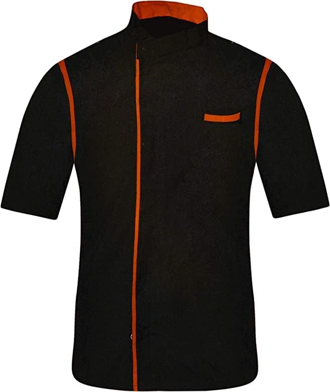 Men's Chef Coat Short Sleeve Jacket Multicolored Piping Exclusive Chef Jacket Size (XS-6XL)