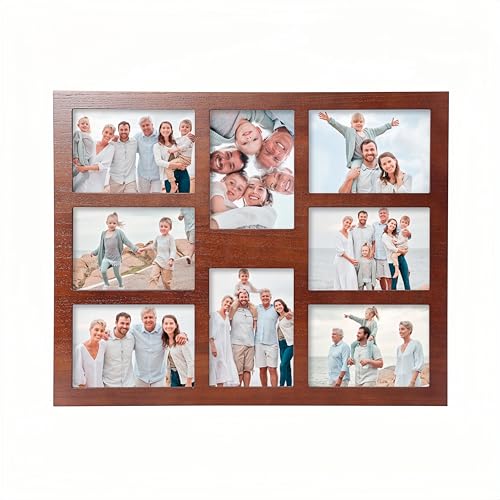 5x7 Picture Frame Collage for Wall Decor-Large Size 8 Openings Brown
