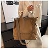 UICIOP Women Canvas Tote Handbags Casual Shoulder Work Bag Crossbody Top Handle Bag Cross-body Handbags, Coffee, One Size #5