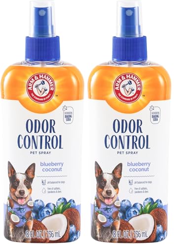 Arm & Hammer for Pets Odor Control Spray for Dogs, Blueberry Coconut, Odor Eliminating Dog Spray, Dog Deodorizer, 8 Fl Oz (Pack of 2)
