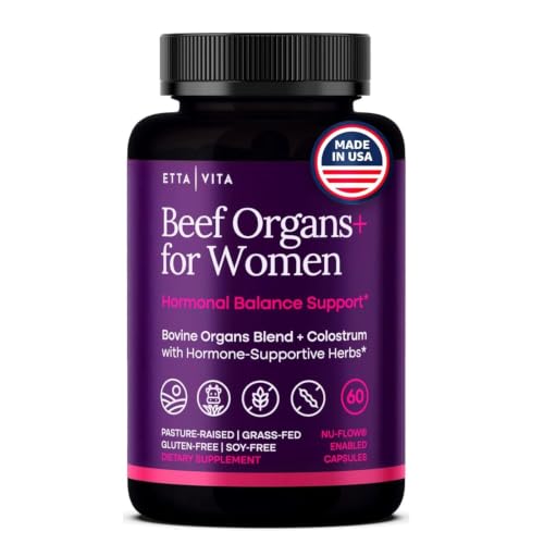 Primal Beef Organ Supplement for Women with Grass-Fed/Finished Ovary Uterus Liver Kidney Heart Bone Matrix Colostrum Maca Ashwagandha Shatavari & Chasteberry - Energy Support - Made in USA