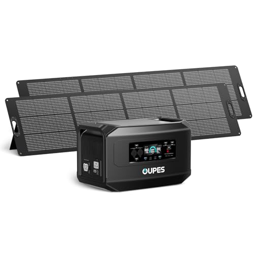 OUPES Mega 2 Pro 2048Wh Camping Solar Generator Kit w/ 2&times;240W Panels, 2500W AC Power Station, 1000W Anderson Output, 50-Min Fast Charge, Expandable to 10240Wh, for Home Backup, RVs, Off-Grid, etc
