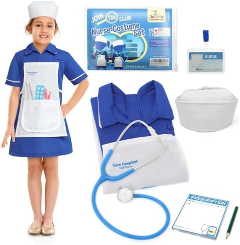 Cheerful Children Toys Kids Nurse Costume with Real Stethoscope, Ages 3-5
