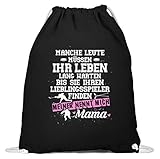 shirt-o-magic Eishockey Mutter: Lieblingsspieler nennt mich Mama - Baumwoll Gymsac -37cm-46cm-Schwarz
