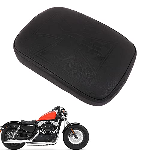 Moto Pillion Pad Coussin avec 8 Ventouses Solo Arrière Siège Passager Selle Chopper pour Cruiser Chopper Personnalisé-Cross