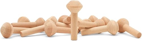 Miniatura 10 de Chimeneas de madera sin terminar, 1-58 pulgadas, parte de tren de madera sin terminar para manualidades, paquete de 25 pequeñas chimeneas de madera