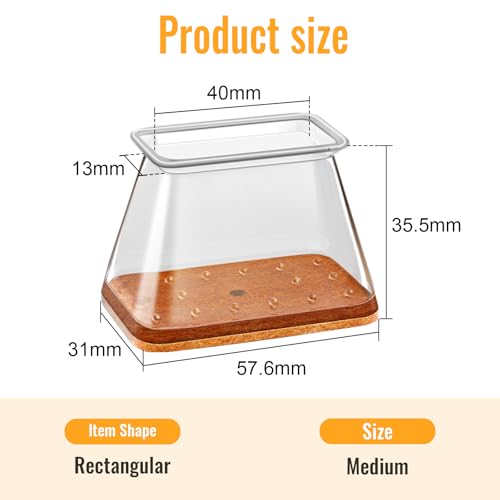 16 Stück Stuhlbeinkappen Rechteckig, Stuhlgleiter, Silikon Schutzkappen für Stuhlbeine mit Filz, Stuhlbeinschoner, filzgleiter für stühle(Fit Länge 38-50mm, Breite 19-25mm)