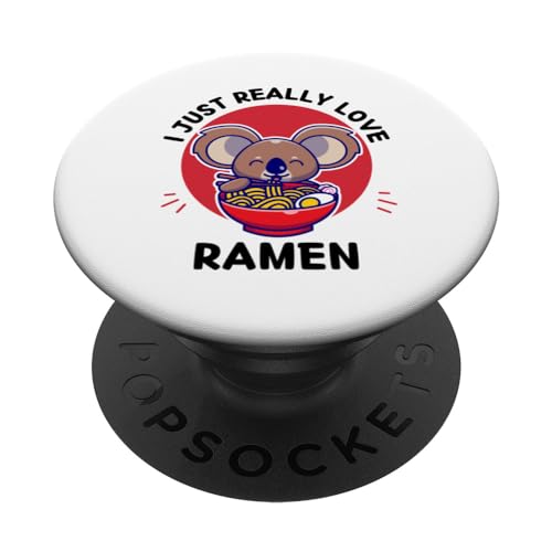 Lindo Koala Kawaii I Just Really Love Ramen Fideos Amante PopSockets PopGrip Intercambiable